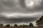 Nubes Cargadas De Agua Y Vientos Sobre Arboles