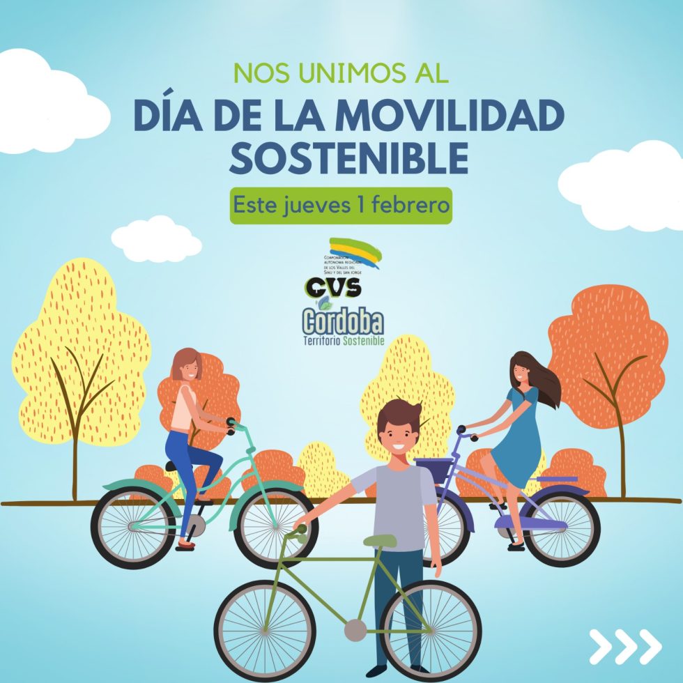 Personas Animadas En Bicicleta, Dia De Movilidad Sostenible
